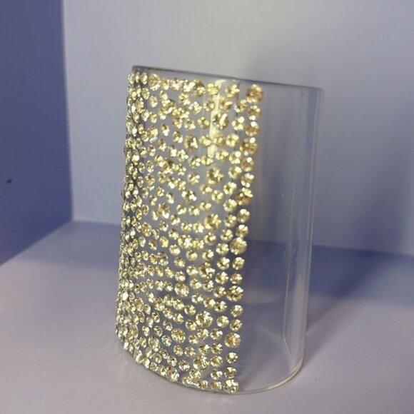 Acrylic Glass Strass Diamanté Wrap Cuff Big Statement Extra Long… - Picture 13 of 13